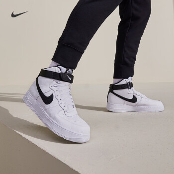 nike耐克airforce1高帮男空军一号运动鞋春新款板鞋ct2303100白色黑40