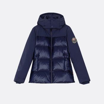 诺诗兰女士可拆卸帽鹅绒羽绒服保暖防泼水防风拼接ndjbt2729s 晚紫色