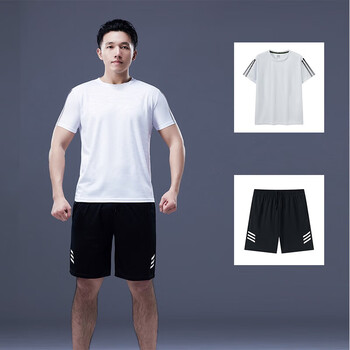 鸿星尔克erke套装t恤夏季新款圆领短袖短裤速干健身跑步休闲运动服