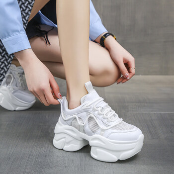 达芙妮daphne达芙妮新款内增高老爹鞋女2023年新款春季网面透气小白鞋