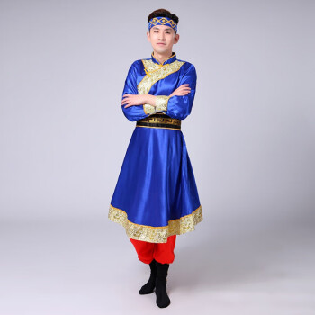蒙古袍演出服蒙古族舞蹈服装男民族蒙古打鼓内蒙古摔跤骑马舞台现代蒙