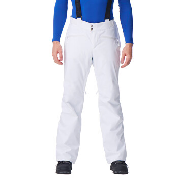 RUNNING RIVER奔流 男士 冬 防风保暖修身专业双板带填充可拆卸背带滑雪裤B7087 白色B9096N-002 S