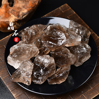 彩陌(cqmo)天然茶水晶原石摆件茶色原矿石标本茶晶烟晶扩香石香薰石