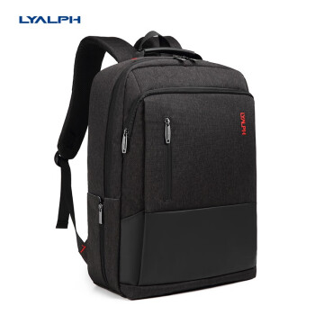 LYALPH 男士双肩包15.6英寸大容量笔记本防水牛津布电脑包15.6英寸多功能旅行背包休闲书包 黑色