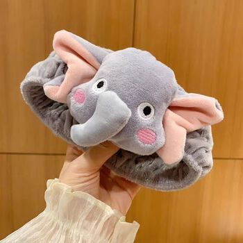 卡通动物洗脸发带韩国可爱超萌发箍敷面头套简约头巾网红头饰大象发箍