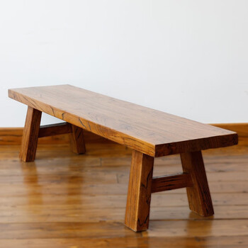 古朴年代老榆木矮长条凳实木长板凳原木穿鞋凳换鞋凳时尚脚踏凳子 08