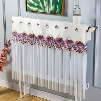暖气片罩装饰罩 布艺田园花朵暖气罩暖气防尘罩蕾丝暖气片套子新式