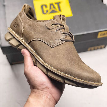 卡特(cat)男鞋防滑工装鞋低帮复古短靴工装靴户外休闲皮鞋cat男鞋