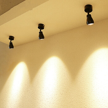 明装小射灯led天花灯射灯吸顶单灯 免开孔 吸顶北欧客厅弯管酒柜轨道