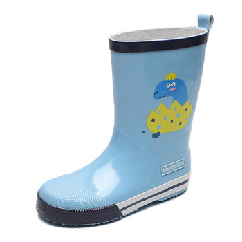 儿童雨鞋男童水鞋小学生男孩雨靴宝宝套鞋中大童胶鞋春夏季 天蓝色小