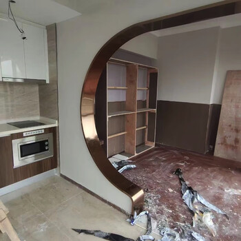 钛金不锈钢弧形门套拱形圆形门套垭口客厅阳台入户包边条定制 玫瑰金