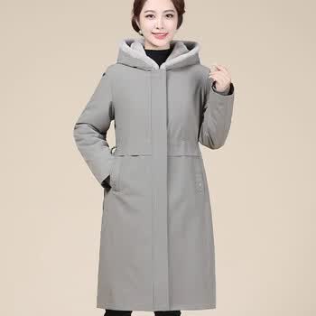 古漠望羊女士羊皮羊毛大衣皮毛一体派克服长款连帽皮草外套冬季加厚