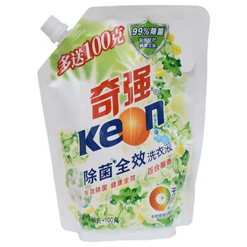 奇强keon洗衣液除菌全效洗衣液百合香无磷袋装洗护去污家庭装1袋18斤