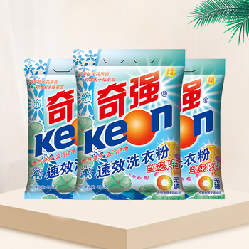 奇强洗衣粉 奇强速效洗衣粉家庭装香味持久家用整箱455g3袋