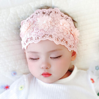 新生儿婴儿春夏季镂空护囟门宽发带宝宝空调房护脑门0-3-6-12个月 白色 0-3个月