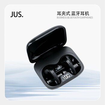 JUS蓝牙耳机蓝牙5.3高清通话HIFI音质超长续航智能触控LED数显苹果安卓通用 黑色