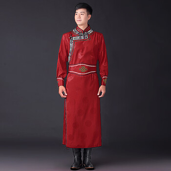 服饰内衣>男装>唐装/汉服>梦鸥亭>梦鸥亭蒙古族服装蒙古袍男2023新款