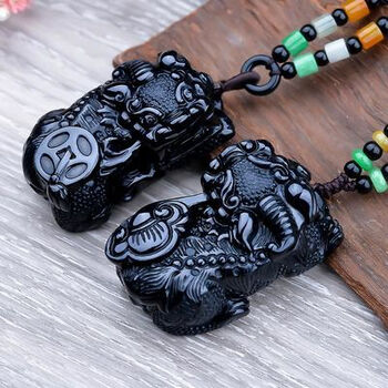 缅甸a翡翠吊坠墨玉挂件男女款僻邪霸王墨翠貔貅 缅甸a翡翠吊坠墨玉