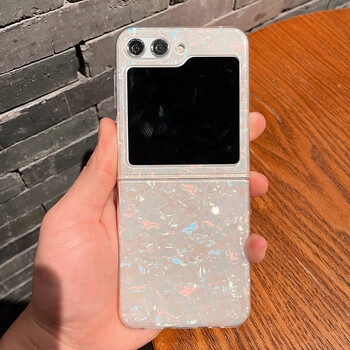 适用于三星zflip5手机壳贝壳纹w24 flip折叠屏韩版zflip43硅胶壳 白色