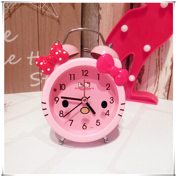hellokitty凯蒂猫闹钟创意学生儿童闹钟卡通静音床头钟可爱小闹钟经典