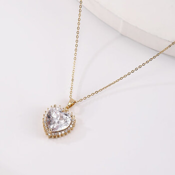 萨迪爱心微镶项链zdn-001 金色【图片 价格 品牌 报价】-京东