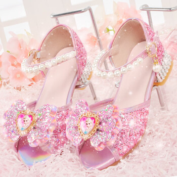 中大童软底防滑鞋子爱莎水晶鞋2261粉色收藏加购袜子26码内长170厘米