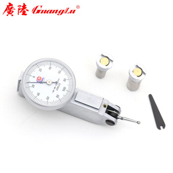 广陆guanglu 杠杆千分表0-0.2mm 0.002mm 表盘30mm 指示量表一套校表头测头磁力千分表322-001