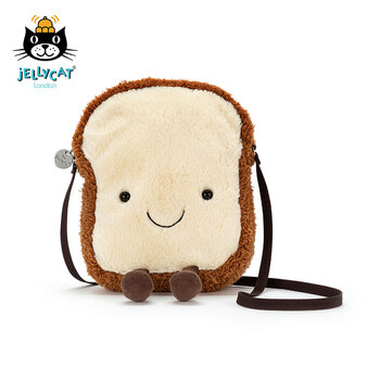 Jellycat 趣味吐司包包网红斜挎包可爱儿童毛绒斜挎包棕色和白色19cm 图片价格品牌报价 京东