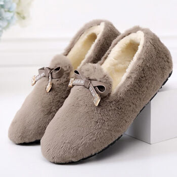 索涉带毛毛鞋加绒加厚保暖社会女豆豆鞋秋冬老北京毛毛鞋女冬加绒棉鞋