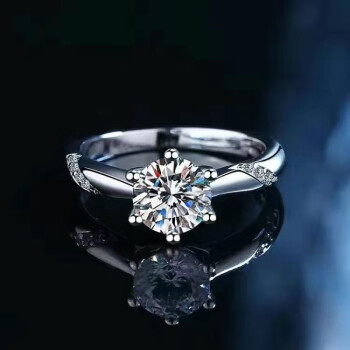 od经典钻戒男女情侣对戒款尾戒莫桑石气质感求婚结婚戒指 六爪-2克拉