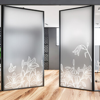 石斑鱼定制白墨花玻璃贴纸透光不透明磨砂窗花装饰窗贴家用贴膜卫生间