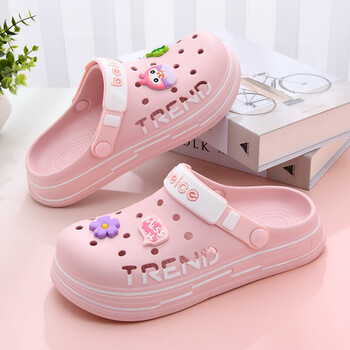 洞洞鞋男夏季新款厚底踩屎感外穿时尚情侣包头防滑耐粉色3536运动鞋码