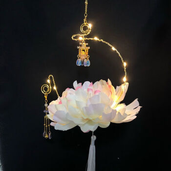 汉服手提宫灯花灯 新年带灯杆古典复古中国风古代汉服灯笼手提走秀