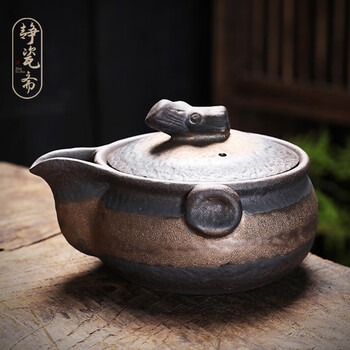 茶具 中式手抓茶壶带过滤泡茶碗 粗陶古早烧_枯木手抓壶【图片 价格