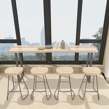 布维森小吧台桌家用茶水吧台水吧台客厅餐桌酒吧台实木阳台吧台桌靠墙