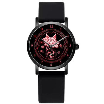 次元电子表钟离枫原万叶派蒙动漫防水石英表生日礼物 八重神子双表盘