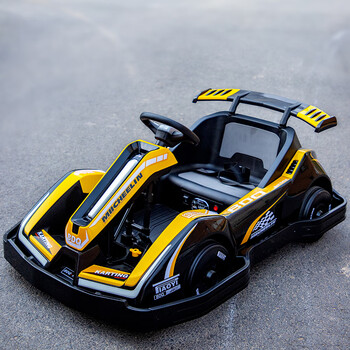 电动车遥控四轮卡丁车网红漂移车310岁男女孩玩具黄色遥控蓝牙12v25a