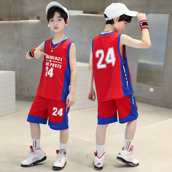 安踏儿童篮球服套装男童球衣运动训练队服夏季小学生比赛背心无袖衣服