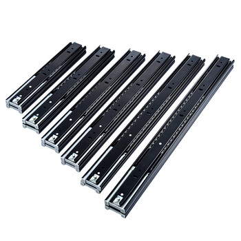 抽屉轨道三节轨加厚阻尼缓冲静音导轨五金配件滑轨冷轧钢阻尼16寸1对