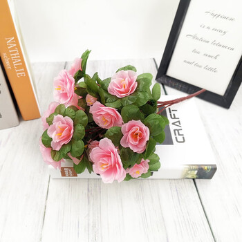 仿真杜鹃映山红绢花装饰工程插花假花节庆布置塑料花 粉色【图片 价格