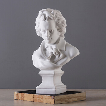 艺术品石膏像摆件现代简约家居装饰品样板房工艺品摆设贝多芬雕像 zh