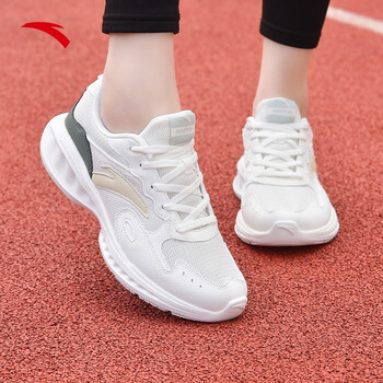 安踏女鞋运动鞋跑步鞋2023年夏季网面透气软底旅游跳绳鞋妈妈运动鞋