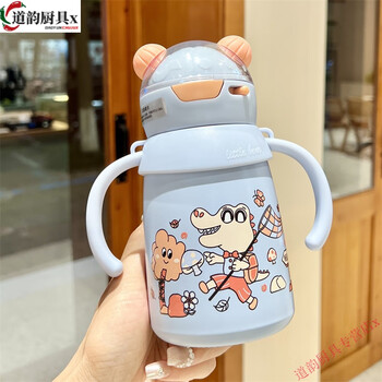 家小优食品级宝宝保温杯吸管3-4岁大容量儿童保温杯带吸管36食品宝宝