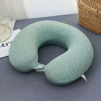 u型枕夏季护颈枕记忆棉颈椎飞机u形枕护脖子汽车午睡学生枕头绿渐变