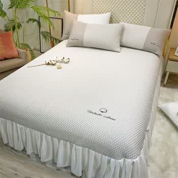 高档冰丝凉席可机洗超速冷感夏季a类凉豆豆q弹养生冰丝凉席三件套可机