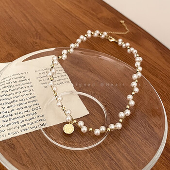 睿戈ruige韩国轻奢金色人像珍珠手链女夏日ins小众设计感学生闺蜜手饰