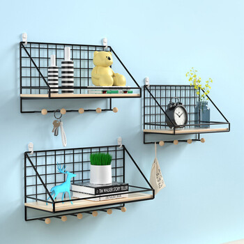 夏豹墙上置物架床头免打孔架子宿舍神器壁挂式墙壁挂墙挂篮上铺收纳架