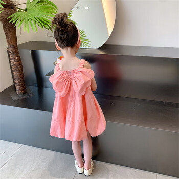 红吊带裙子夏款女孩女宝宝儿童装公主裙粉色130码建议116125cm67周岁