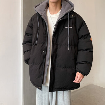 科顿杰斯仓石一树美式假两件棉服男士冬季外套加厚保暖青少年棉服棉衣