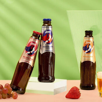 helens海伦司 270ml*6瓶 果啤组合装水果味啤酒草莓白桃葡萄 葡萄*2瓶